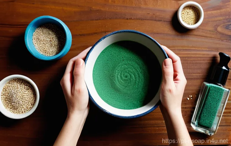 천연비누 재료 구입처 - **Prompt:** A close-up, high-definition still life image showcasing a curated collection of premium,...